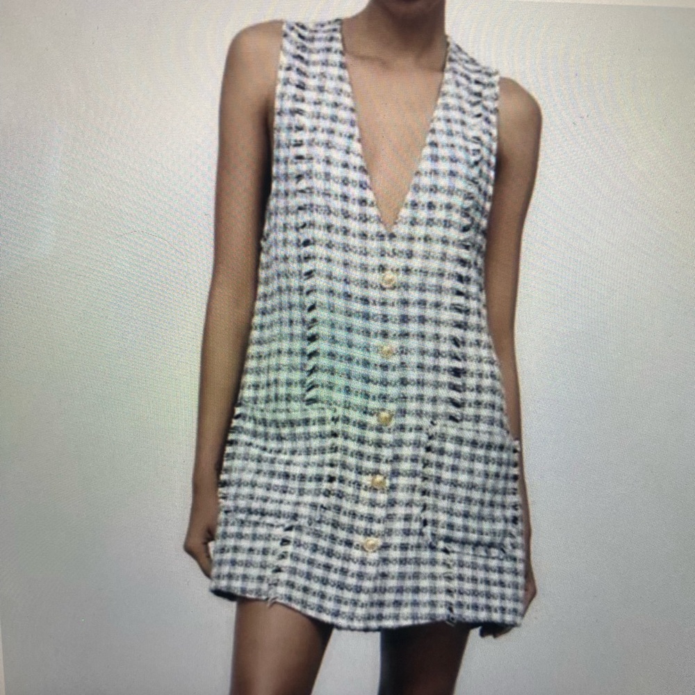 Zara Tweed sleeveless mini dress